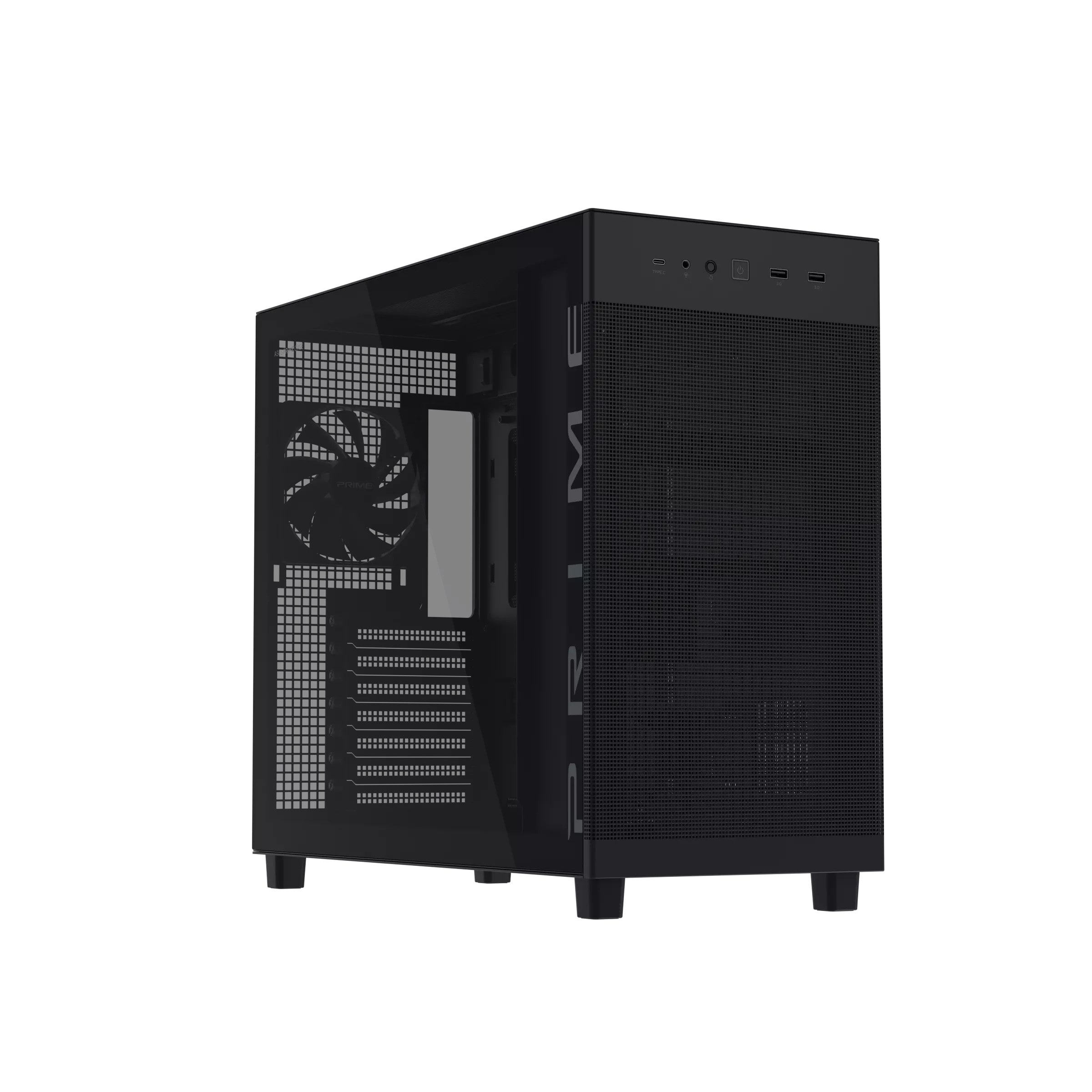 ASUS Prime AP303 Tempered Glass ATX Midi-Tower Gaming Gehäuse Schwarz 90DC00V0-B39010