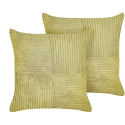 DEKOKISSEN CORD 2er-Set Olivgrün 43/43 cm Millet