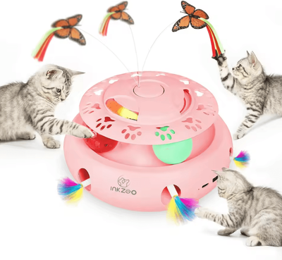 Inspire Curations CozyMole Interactive Cat Toy With Automatic Whack A Mole Play upgrade pink