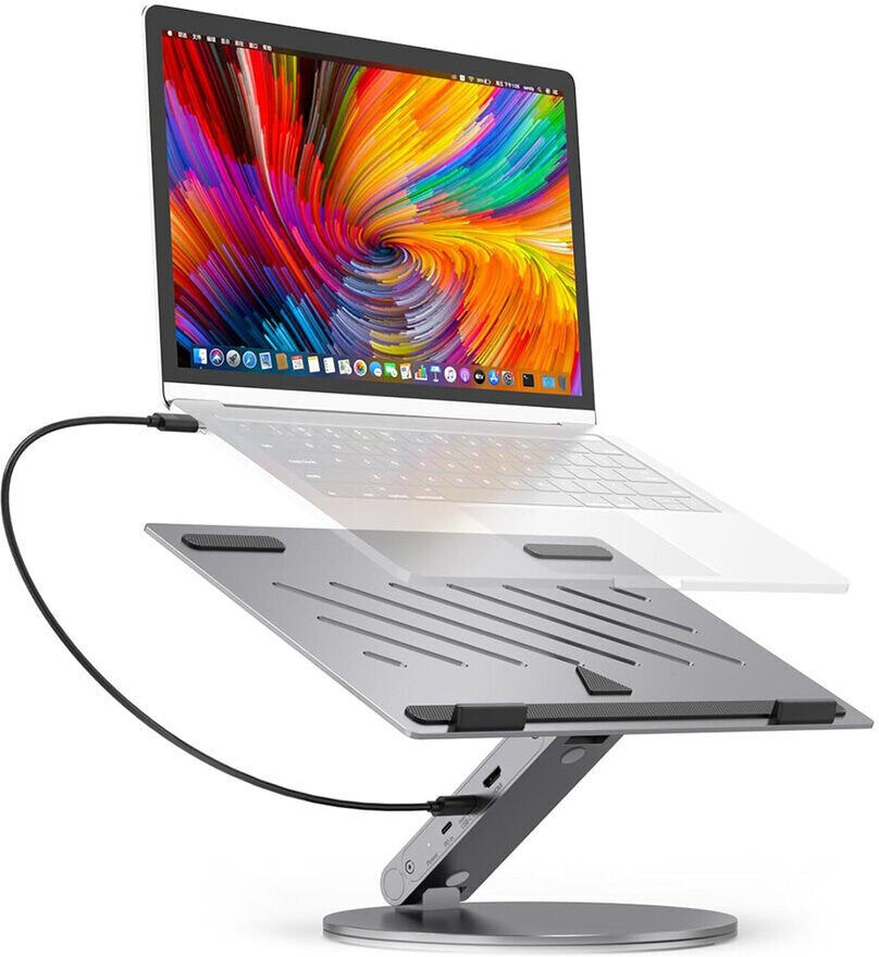 4smarts ErgoPro 360 Graders Laptop / Tablet Stativ m. 6-i-1 USB-C Dock - Grå