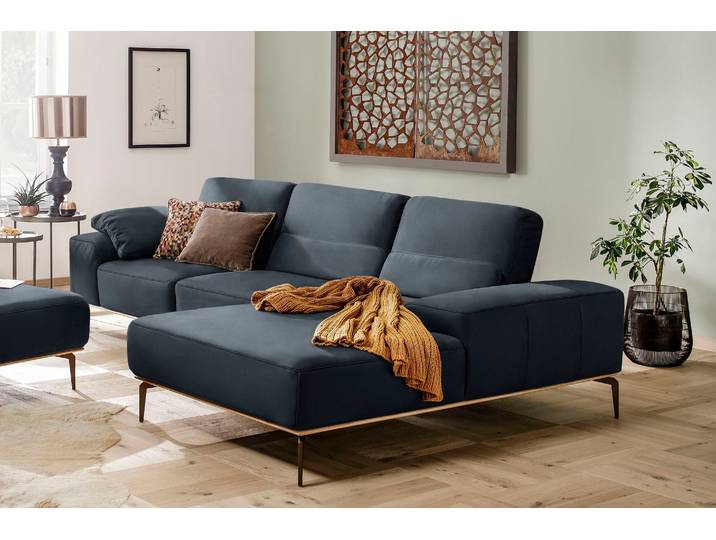 Ecksofa, Longlife Xtra-Leder Z73, Blau, 319×178 cm, Recamiere Rechts, Modern, W.SCHILLIG