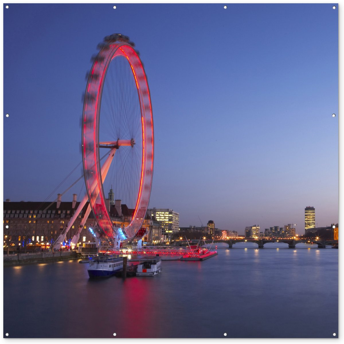 Tuinposter Londen London Eye Reuzenrad - Tuindecoratie voor buiten - Breedte: 200 cm, Hoogte: 200 cm