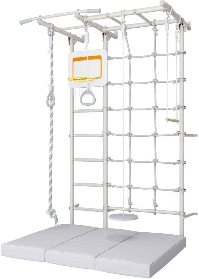 Monkey-Gym Espalier de gymnastique avec filet d’escalade Comet Next 5 Max - disque