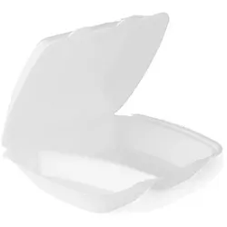200 Menüboxen / Lunchboxen HP4 Bagasse 245x210x72 mm weiß 2-geteilt