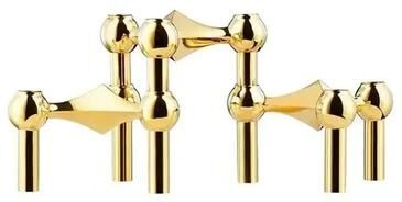 Uplift Treasures Nordic Molecular Metal Candle Holder Centerpiece 3pcs Gold