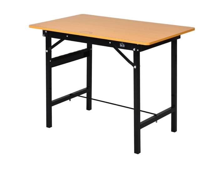 Établi atelier pliant avec règle et rapporteur mdf jaune noir