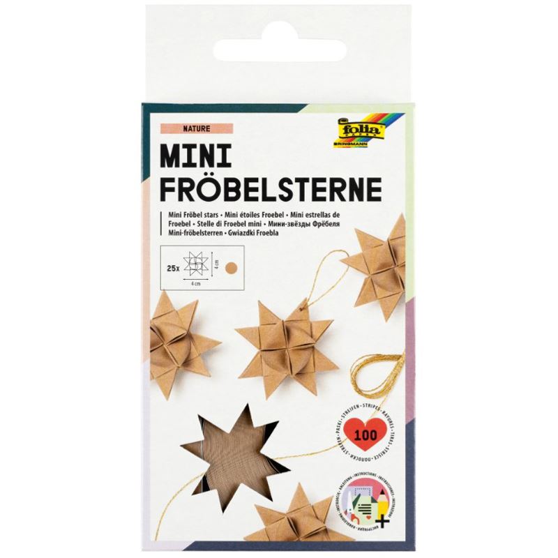 folia Faltblätter Fröbelsterne mini Kraftpapier braun 100 Blatt