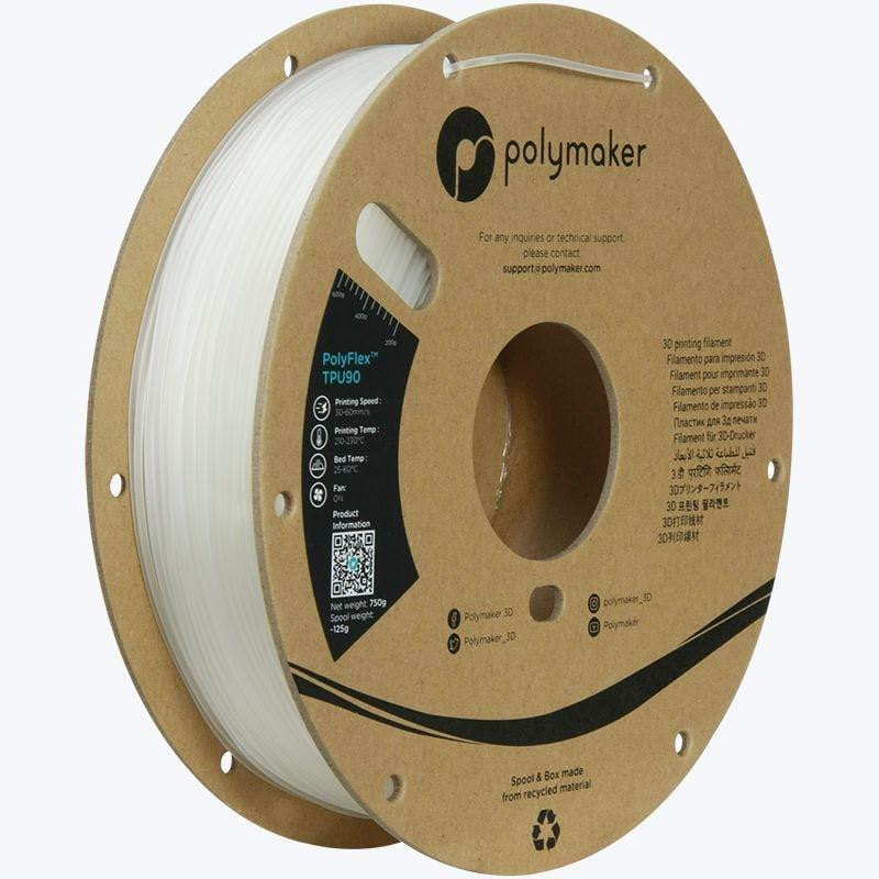 Polymaker PolyFlex TPU-90A filament 1,75 mm Clear 750 g