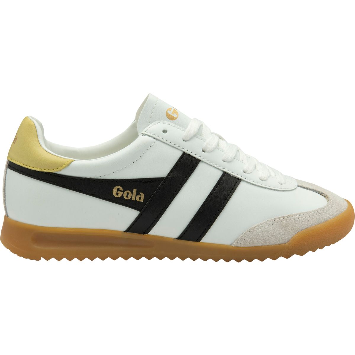 Gola Torpedo Leather Sneaker Women white/black/lemon (WB) 4 CLB622-WB-4-whiteblacklemon