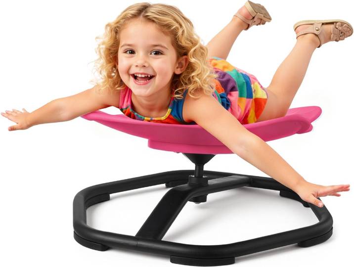 Chaise tournante sensorielle pour enfants VEVOR chaise tournante sensorielle en forme d'éléphant\, capacité de charge 100 kg\, jouet sensoriel avec pied métallique antidérapant\, pour favoriser la coordination équilibre concentration\, rouge