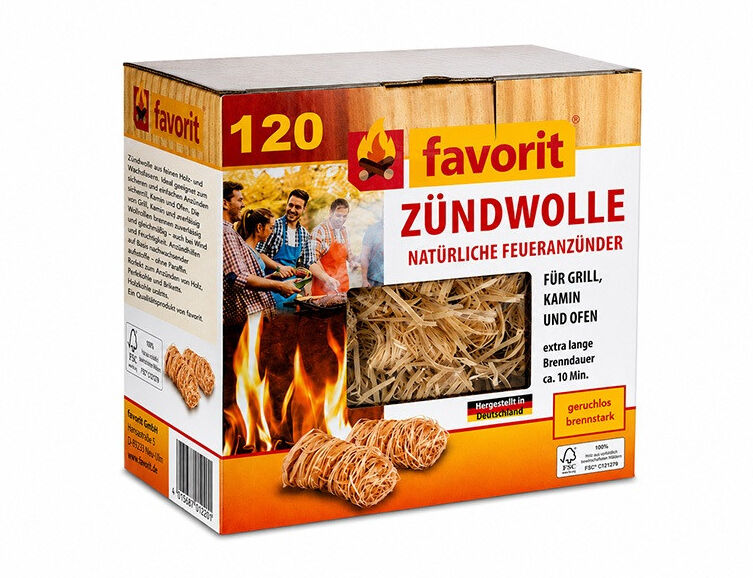 Favorit Anzündwolle Sparpack 120 Stück
