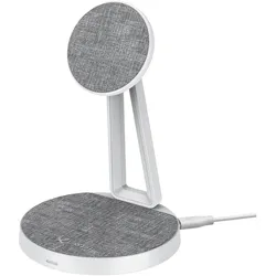 Xlayer MagFix Pro 2 in 1 Ladestation 15W Grey/White (15 W), Wireless Charger, Grau