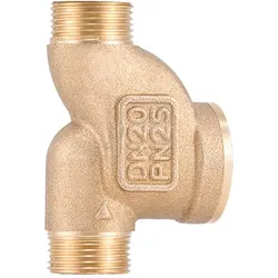 Barberi Kompakter DZR Messing T-Schmutzfänger - MM – Edelstahl Filter, Maschenweite 0,5 mm G 3/4'' AG