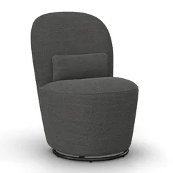 Stuhl Vittore Grau Bouclé Gepolstert drehbar