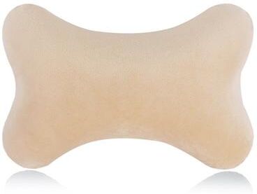 Uplifted Trends Memory Foam Neck Pillow For Car Seats Breathable Crystal Velvet Support For Sleep & Travel beige