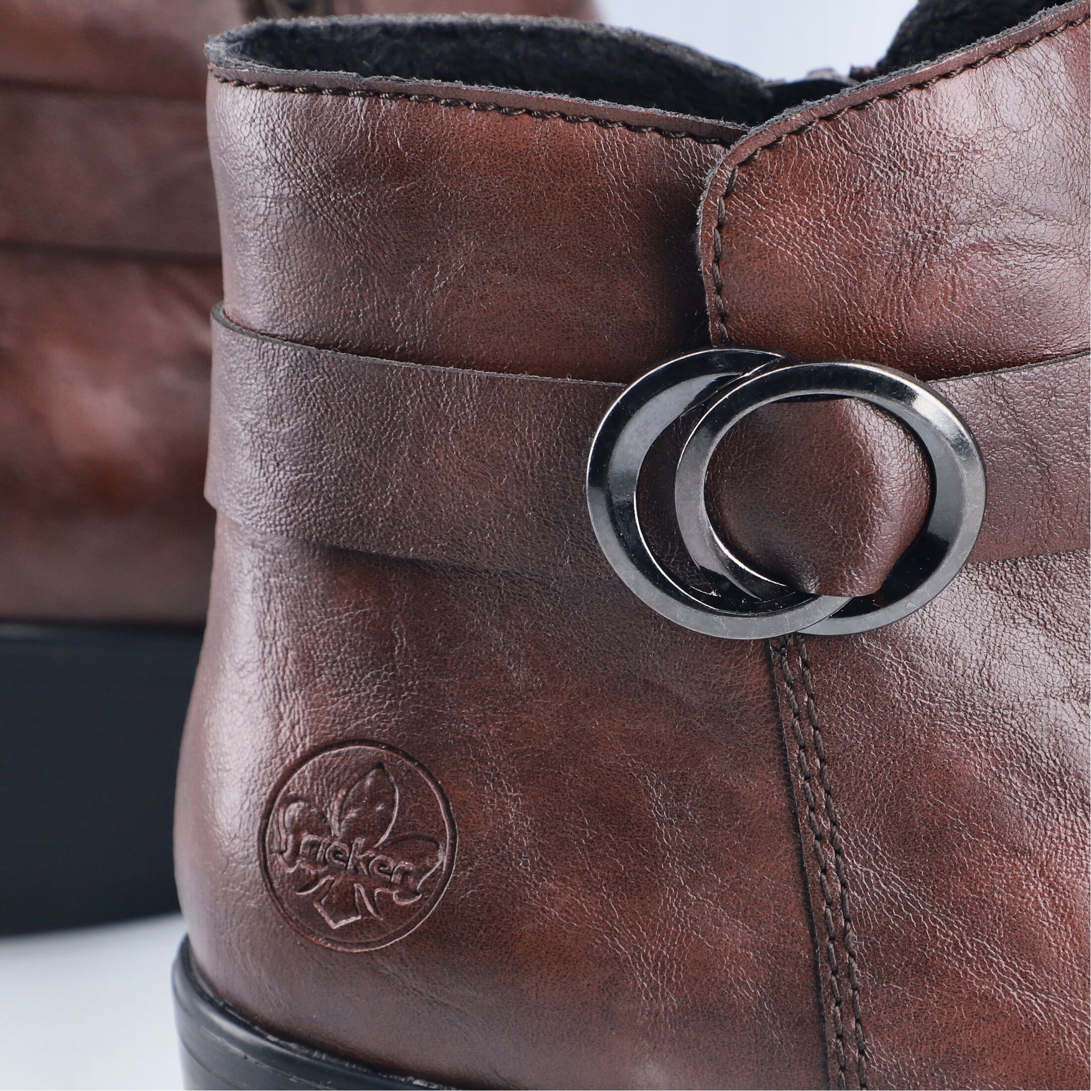 Stiefelette RIEKER, Damen, Gr. 38, wärmend, braun, Lederimitat, Schuhe Stiefelette, Ankleboots, Blockabsatz, mit Innenreißverschluss