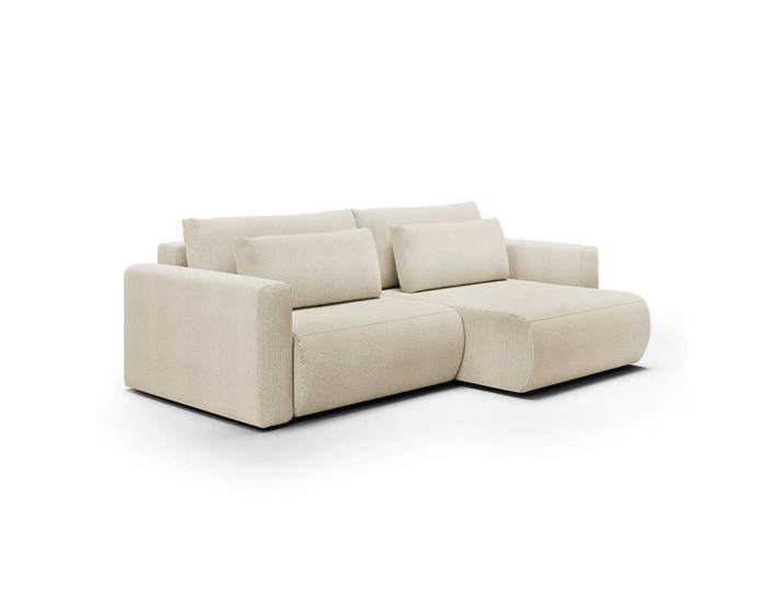 Petits-meubles Ecksofa Evy 3 Sitzplätze Beige, Holz, 240x149 cm, Wohnzimmer, Sofas & Couches, Wohnlandschaften, Ecksofas
