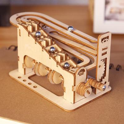 Inspire Daily Merch 3D Spiral Marble Run Wooden Puzzle Model Kit DIY Mechanical Building Puzzle For Teens climb