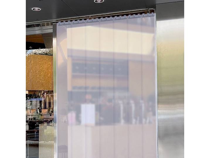 Rideau de porte en PVC coupe-vent, 7 pièces, Kit de rideau de porte en plastique transparent pour entrepôts, usines, supermarchés, centres commerciaux