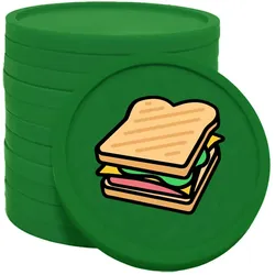 CombiCraft Kunststoff Wertmarken Chips Sandwich in Dunkelgün- 100 Stück - Ø29 mm