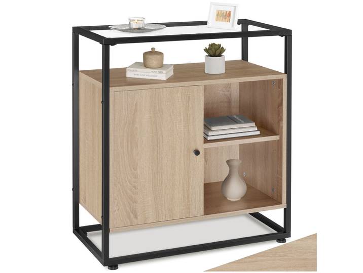 Kommode Conventry 70x38x80,5cm - Industrial Holz hell, Eiche Sonoma