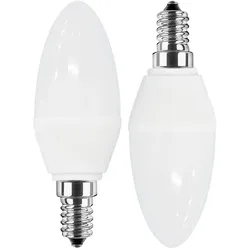 HWH LED Kerzenlampe SMD Essential, E14, 3W 2700K 250lm, 230°, weiß / matt, DOPPELPACK BLU-47989