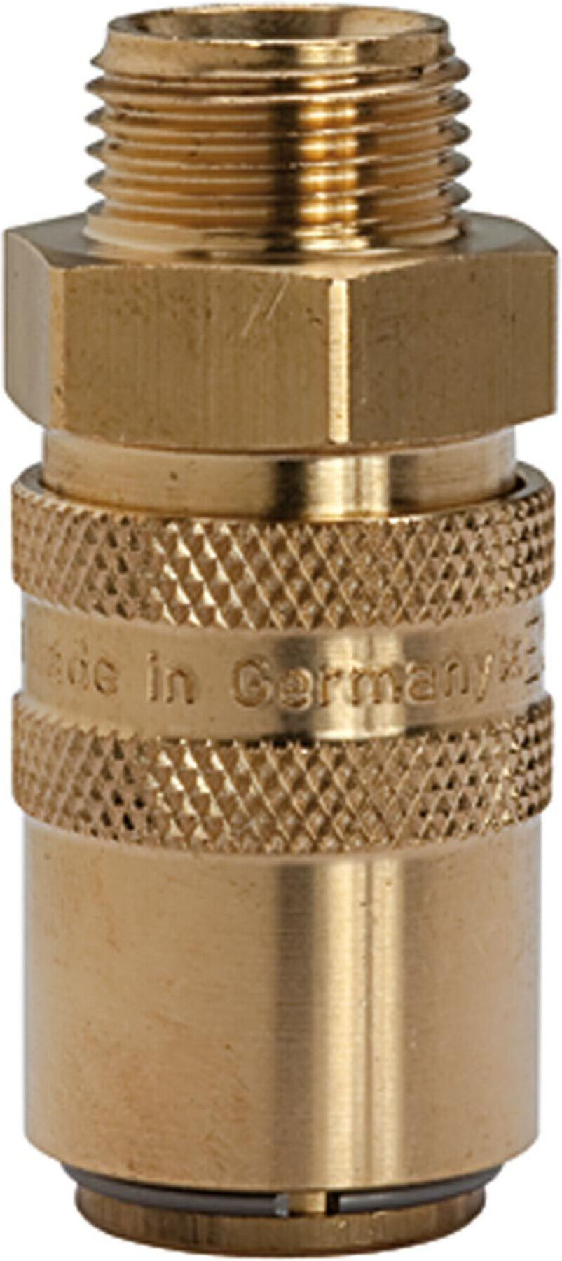 Riegler Temperierkupplung DN 9 mit AG, mit Absperrventil, M16x1,5 gerade (280.21)