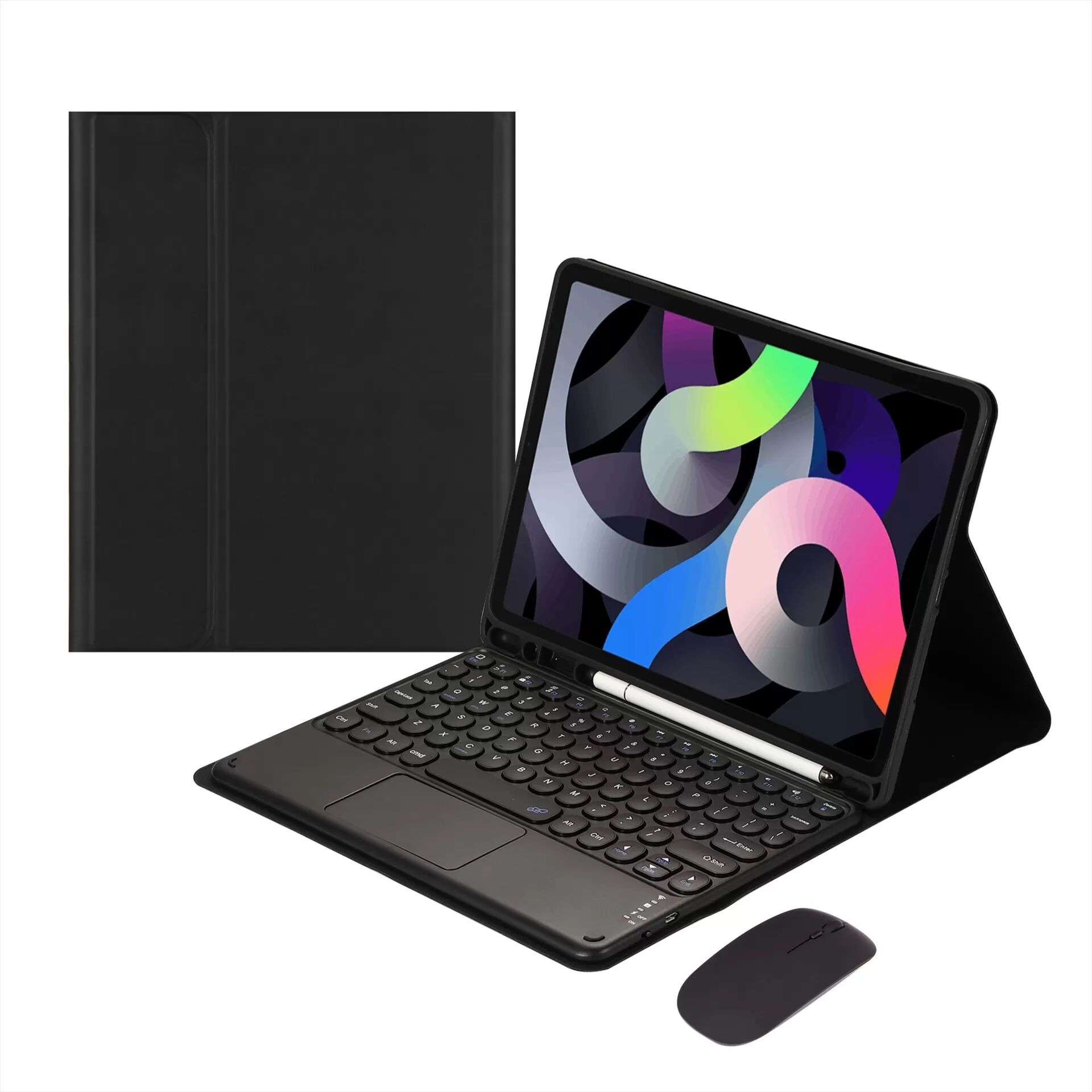 INF Bluetooth-Tastaturhülle - Mitternachtsschwarz mit verbessertem Touchpad - Universal 12,4 Zoll, kompatibel mit Samsung