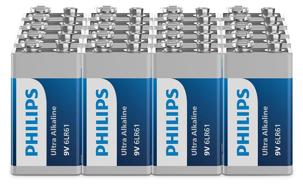 Philips Ultra 9V alkalinebatterijen 6LR61, 20 stuks