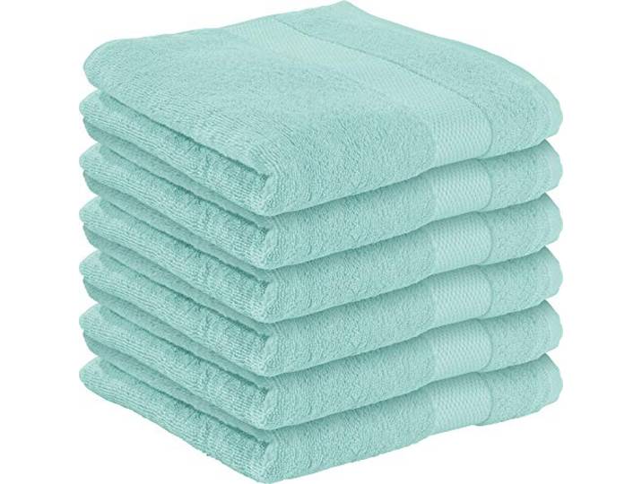 Erwin Müller %Marke% Handtuch 6er-Pack, Serie Sindelfingen, 100% Baumwolle Mint Größe 50x100 cm - Kochfest und trocknergeeignet, praktisch durch beidseitige Schlaufen zum Aufhängen