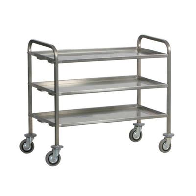 Fimar Servicewagen Schwerer Transport - 3 Edelstahlböden Kapazität 200 kg - Abmessungen 112x67x98(h) cm - Räder ø125 mm