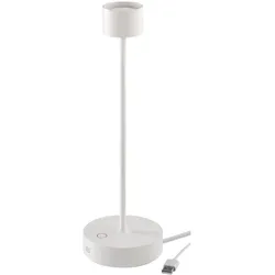 Ab+, Tischlampe, by Abert Saturno tragbare Tischleuchte weiss