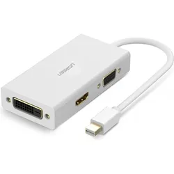 Ugreen Mini Display Port auf HDMI, VGA und DVI Adapter (HDMI, VGA), Video Adapter, Weiss