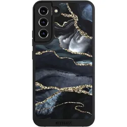 Nivocase Handyhülle für Samsung Galaxy S22+ Hülle NIVOpure Case Schwarz Glitzer Look Marmor Trends (Samsung Galaxy S22+), Smartphone Hülle, Schwarz