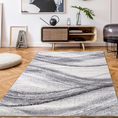Paco Home Modern Area Rug with Artistic Waves Design