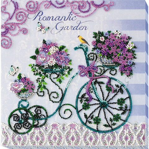 Perlen-Stickbild "Romantic Garden", 20 x 20 cm
