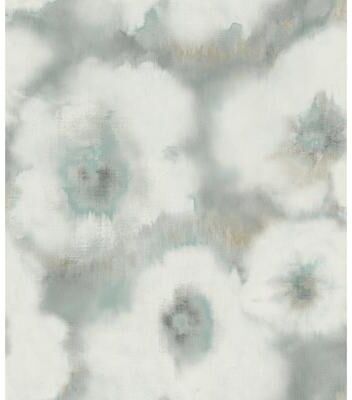 Candice Olson Blended Floral Aqua Wallpaper