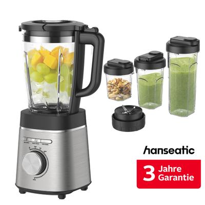 HANSEATIC Standmixer "HBL14001175SD mit 1,75L Fassungsvermögen", silber (silberfarben), B:19cm H:43cm T:22cm, Zerkleinerer, inkl. 3 Jahre Herstellergarantie