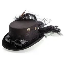 Zylinder "Steampunk-Future", schwarz