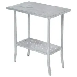Pflanzentisch Plus 75 x 45 x 80 cm - Gartentisch aus feuerverzinktem Stahl, Silber - robuster Blumentisch für Gartenarbeiten - Pflanztisch für Blumen