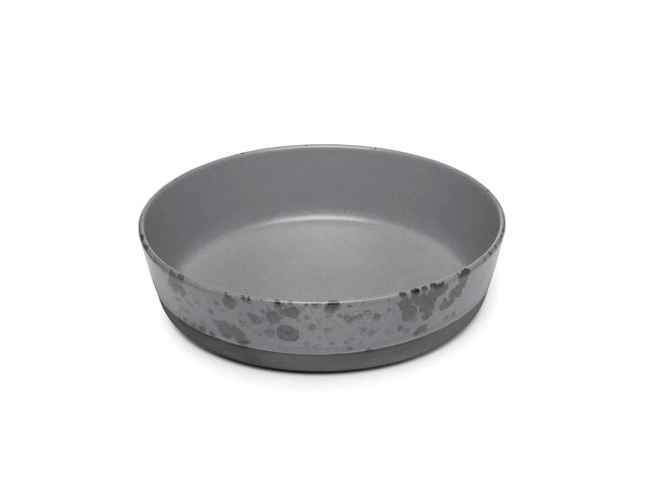 Aida Assiette creuse Raw Ø19,4 cm gris à pois