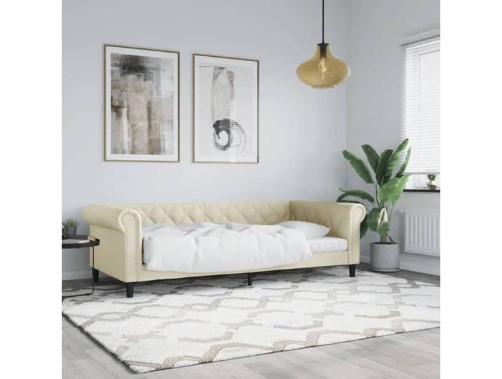 &Mode Lit de jour Adulte/enfant - Sofa Bed/1 Personnes sans matelas - crème 80x200cm similicuir 142330