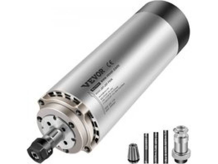 VEVOR Kit Moteur de Broche CNC Refroidissement par Air 0,8 kW Vitesse 24000 tr/min Pince de Serrage ER11 Dissipation de Chaleur Battement 0,005 mm, pour Machine à Graver Bois Pierre Métal Argent