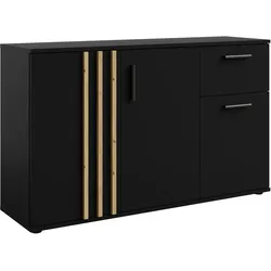 SIDEBOARD Turell 3D1SZ Schwarz 120/73/35 cm – Kommode mit Schublade