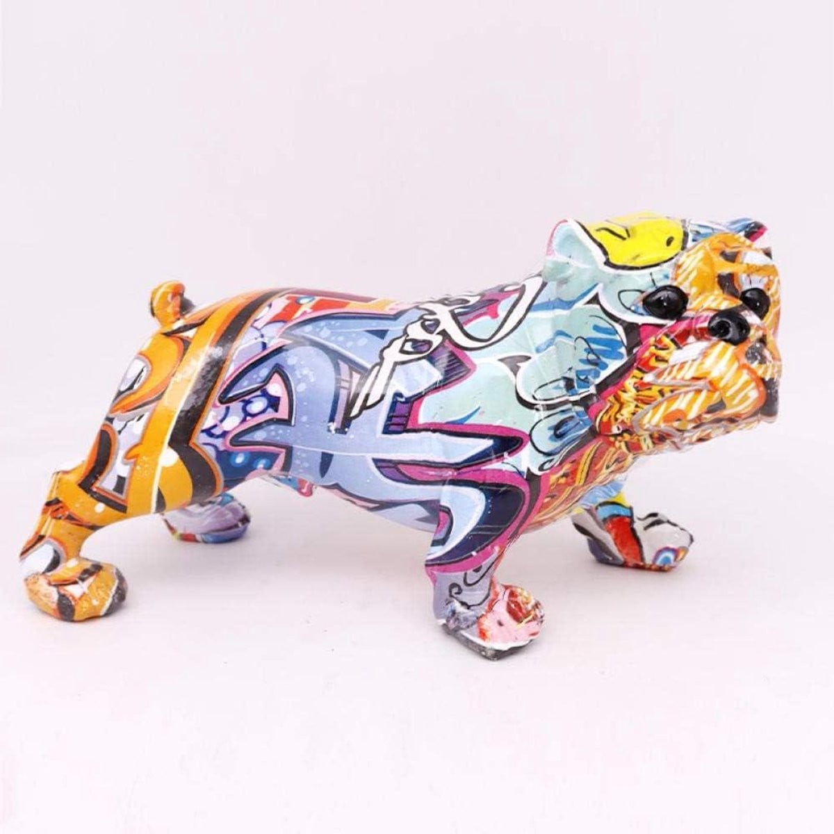 Multicolor hond beeldje van hars voor woondecoratie