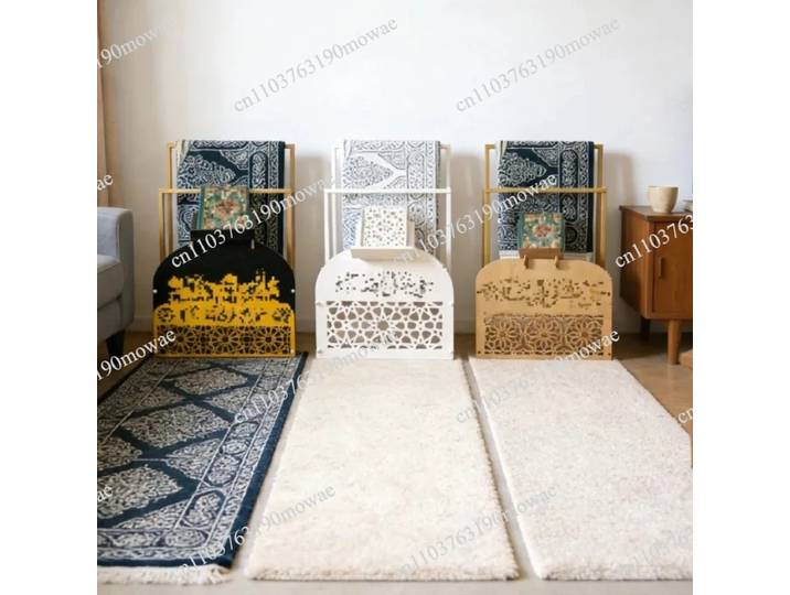 Support de prière multifonctionnel en bois, organisateur de tapis de prière, ornement pour la maison