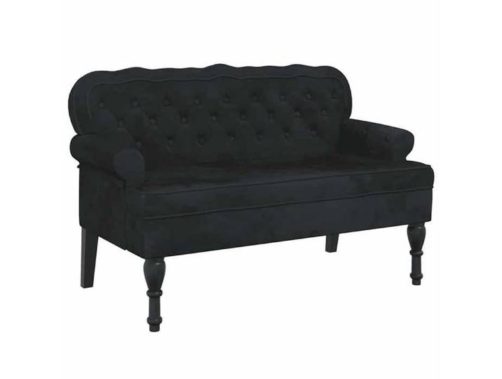 (42539)Bancs CHIC Banc avec dossier noir 119 5x64 5x75 cm Velours FR