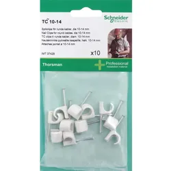 Schneider Electric IMT37429 Nagelschelle für Rundkabel TC10-14 Nagel (2,0/30/17mm) weiß (VPE=10 Stück)