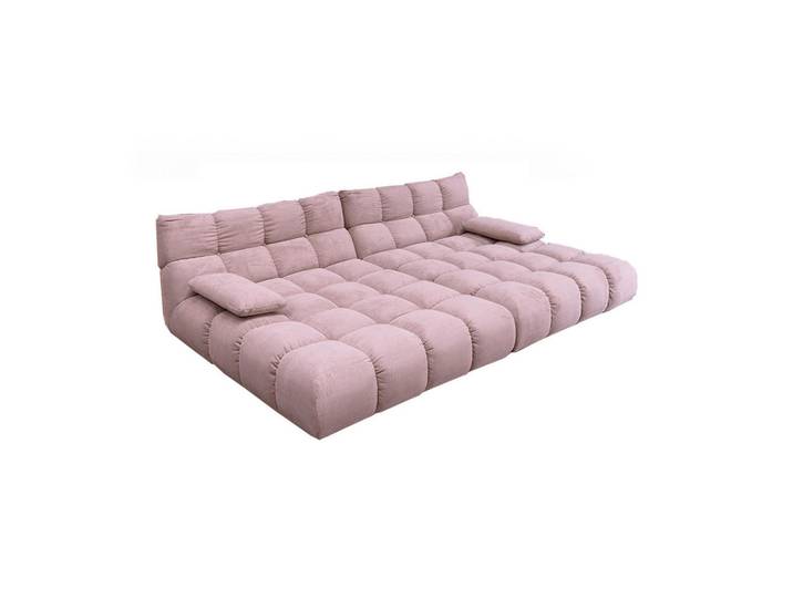 Kawola BIG Sofa Vivien Pink Cord, Kunststoff, Echtholz, Füllung: Kaltschaum, 296x85x178 cm, Wohnzimmer, Sofas & Couches