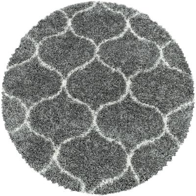 Hochflor-Teppich AYYILDIZ TEPPICHE "SALSA 3201", grau, H:50mm Ø:160cm, Polypropylen (PP), Teppiche, auch rechteckig, Pflegeleicht / Strapazierfähig / Shaggy/ Wohnzimmer